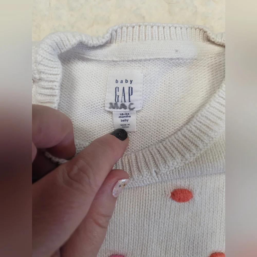 2 Gap Baby 100% Cotton Knit Sweaters 12-24M Bundle